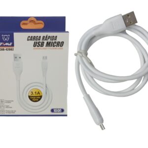 CAB-42006 CABLE DATOS USB V8 TIME 3.1A BLANCO