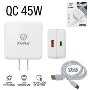 CARGADOR CON CABLE PD45W+ QC20W
