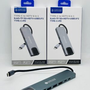 HUB 8 EN 1 HDMI + TF/SD + RJ45 + USB3.0 X2 + TC X2 oe