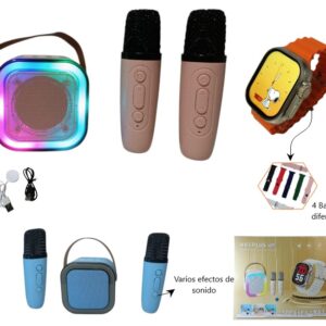 PARLANTE K12 CON 2 MICROFONO Y RELOJ SMART OK-2