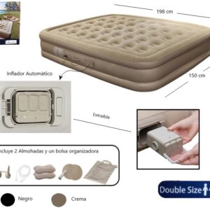 COLCHON INFLABLE CON INFLADOR AUTOMATICO 5min.