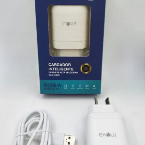 CARGADOR 2 USB 5.1A + CABLE TIPO C INOVA