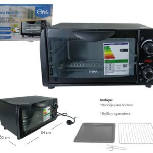 HORNO ELECTRICO 1050W TEMPORIZADOR DE 30 MIN
