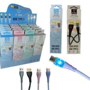 CAB-41016 CABLE TIPO C CON LUZ X UND