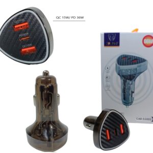 CARGADOR DE AUTO TRANSPARENTE CARGA RAPIDA PD 66W (baratisimo)