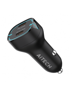 Cargador De Auto Aitech Turbo 60W 2 Usb-C Negro ce