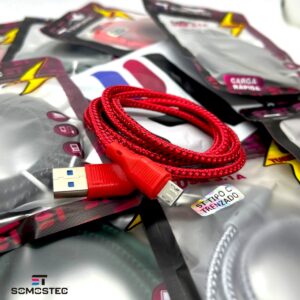 Cable somostec micro usb v8 mallado , carga rapido le