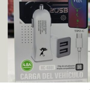 cabezal auto con cable tipo c 4,8A